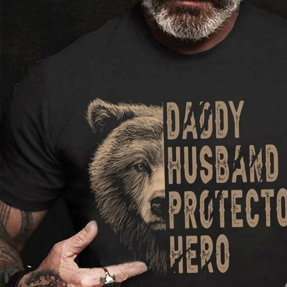 Papa Bear Husband Protector Hero T-Shirt Gift For Husband Dad - Picture 3 of 5
